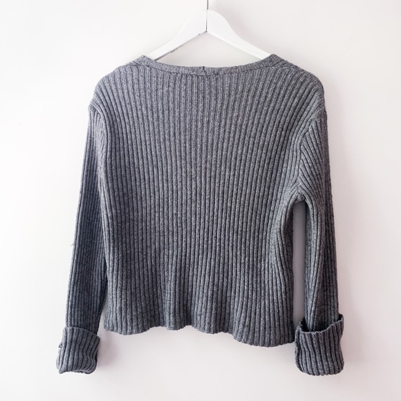 Grey Ribbed Cardigan - Picture 8 of 10